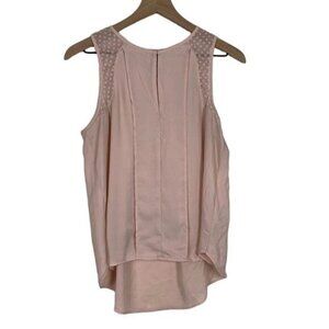 Anthropologie Maeve Sleeveless Swiss Dot Top – Blush Pink